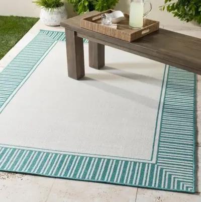 Fay Outdoor Rug - Teal/White - Green - Green