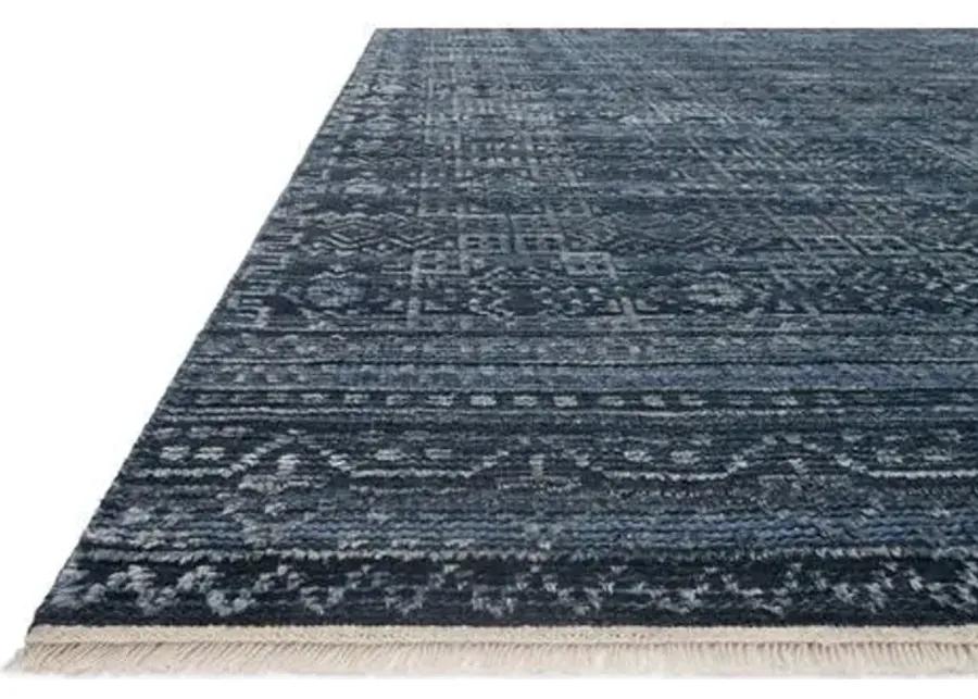 Spring Hand-Knotted Rug - Ink - Blue - Blue