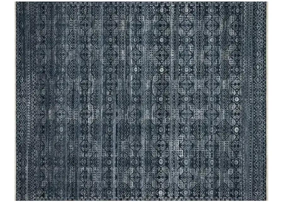 Spring Hand-Knotted Rug - Ink - Blue - Blue