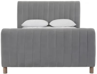 Alden Channeled Linen Bed - Gray