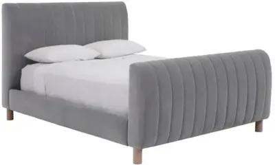 Alden Channeled Linen Bed - Gray