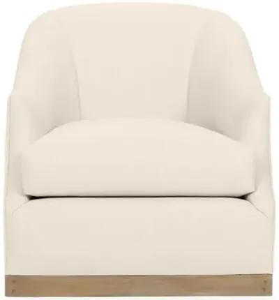 Bridget Linen Swivel Club Chair - Hancrafted in the USA