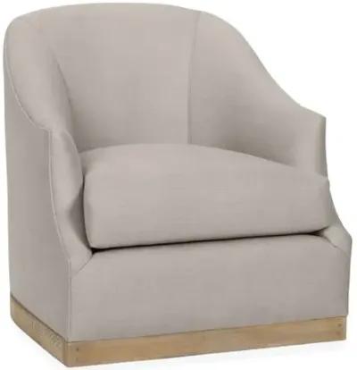 Bridget Linen Swivel Club Chair - Hancrafted in the USA