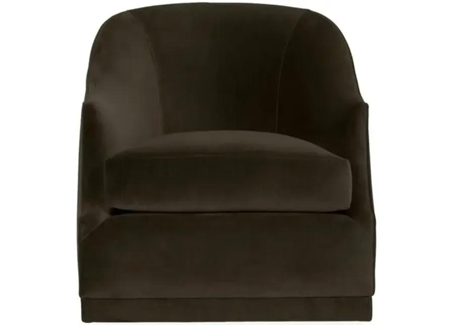 Bridget Velvet Swivel Club Chair - Hancrafted in the USA