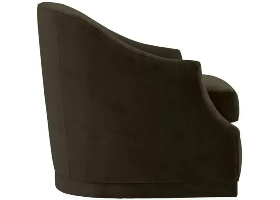 Bridget Velvet Swivel Club Chair - Hancrafted in the USA