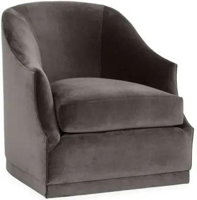 Bridget Velvet Swivel Club Chair - Hancrafted in the USA