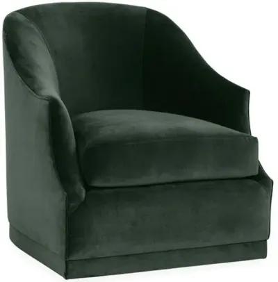 Bridget Velvet Swivel Club Chair - Hancrafted in the USA