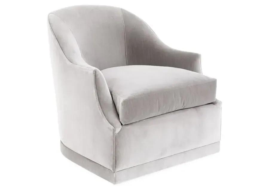 Bridget Velvet Swivel Club Chair - Hancrafted in the USA