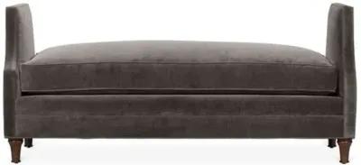 Dumont Velvet Bench - Handcrafted in the USA - Gray