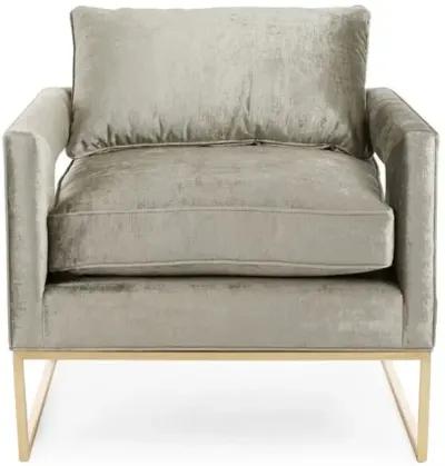 Bevin Velvet Chair - Handcrafted - Gray