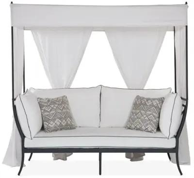 Winterthur Estate Canopy Outdoor Daybed - White/Black - Lane Venture - Comfortable, Sturdy