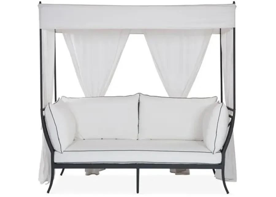 Winterthur Estate Canopy Outdoor Daybed - White/Black - Lane Venture - Comfortable, Sturdy