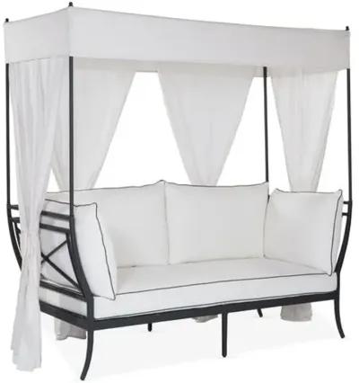 Winterthur Estate Canopy Outdoor Daybed - White/Black - Lane Venture - Comfortable, Sturdy