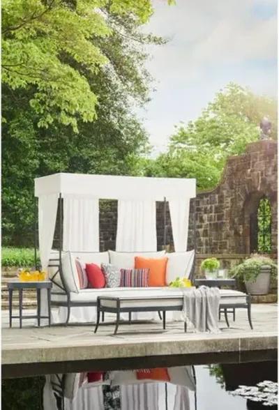 Winterthur Estate Outdoor Bench - White/Black Welt - Lane Venture