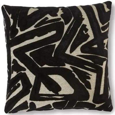 Addison 19x19 Pillow - Onyx/Cream - Massoud