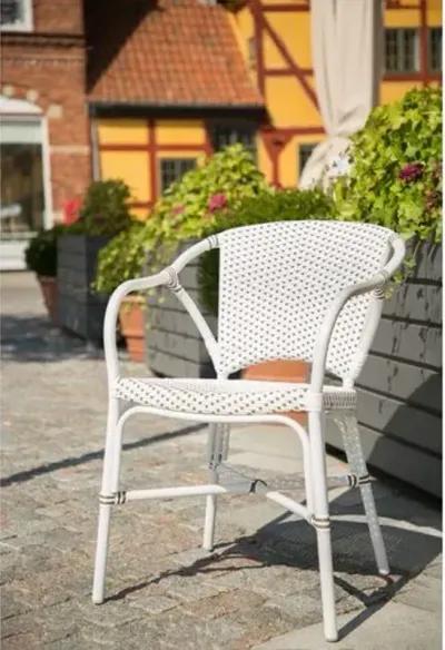 Valerie Outdoor Bistro Chair - White/Cappuccino - Sika Design