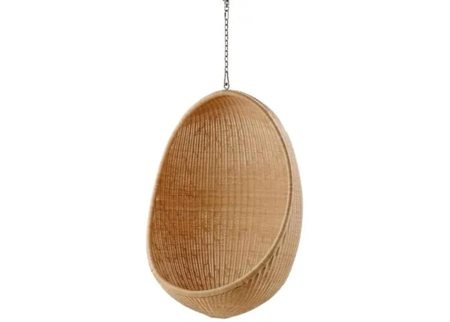 Outdoor Hanging Egg Chair - Natural/White - Sika Design