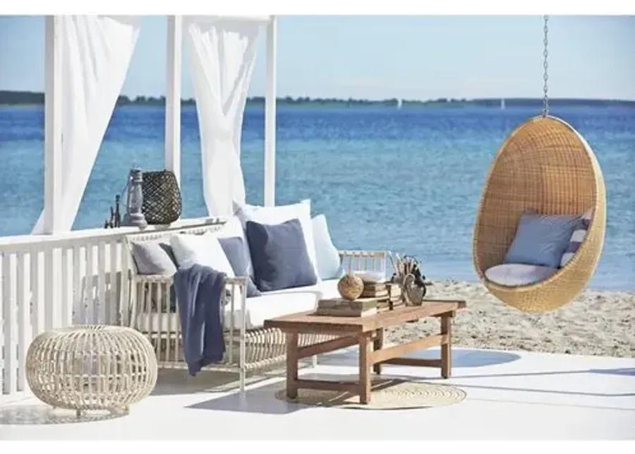 Outdoor Hanging Egg Chair - Natural/White - Sika Design