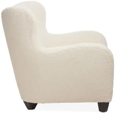 Zola Curved Wingback Chair - Cream Sherpa - Kim Salmela - Handcrafted in The USA - Ivory - Comfortable, Stylish