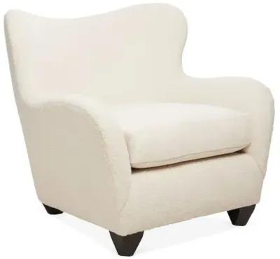 Zola Curved Wingback Chair - Cream Sherpa - Kim Salmela - Handcrafted in The USA - Ivory - Comfortable, Stylish