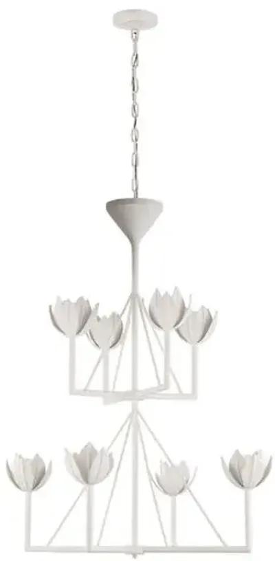 Visual Comfort - Alberto Medium Two-Tier Chandelier - Plaster White