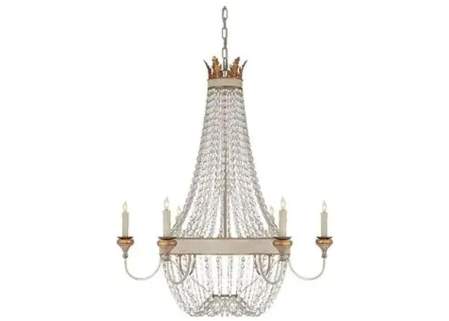 Visual Comfort - Entellina Chandelier - Vintage White And Gild