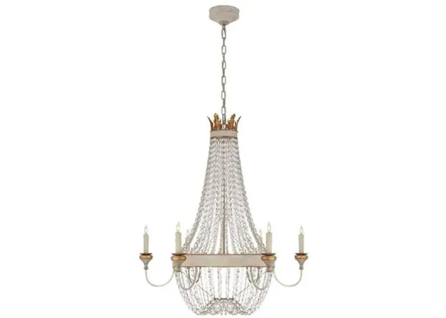 Visual Comfort - Entellina Chandelier - Vintage White And Gild