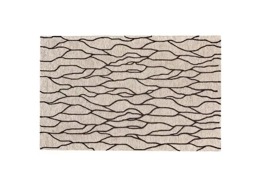 Finley Rug - Black/Taupe - Beige - Beige