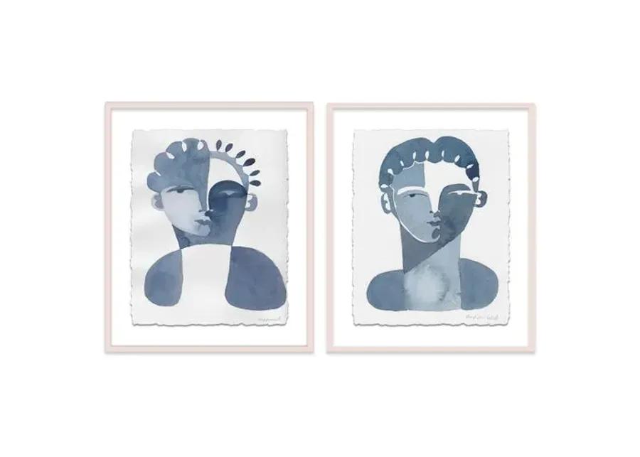 Hayley Mitchell - Claudine & Perette Diptych - White