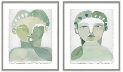 Hayley Mitchell - Lou I & Lou II Diptych - Silver