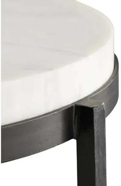 Kelsie Side Table - Black/White - Arteriors - Ivory