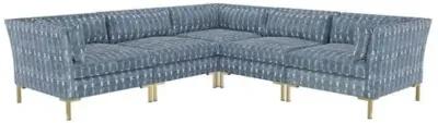 Marceau L-Shaped Sectional - Shibori Indigo - Handcrafted - Blue