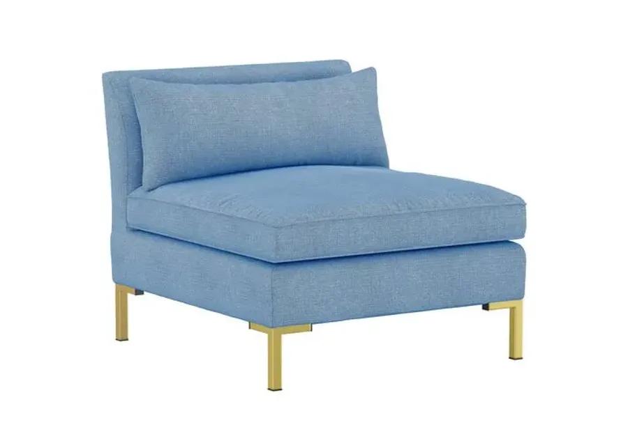 Marceau Linen L-Shaped Sectional - Handcrafted - Blue