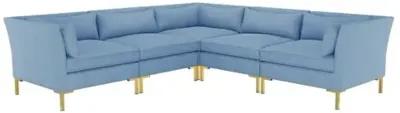 Marceau Linen L-Shaped Sectional - Handcrafted - Blue