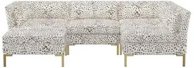 Marceau U-Shaped Sectional - Cheetah - Handcrafted - Ivory