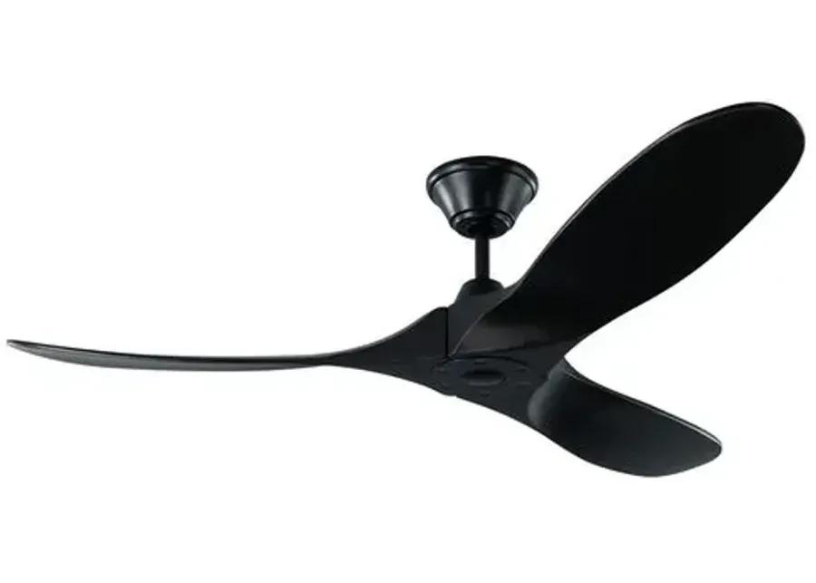 Visual Comfort - Maverick Ceiling Fan - Matte Black - 3 Blades, Hand-Held Remote Control, Energy Efficient, 6 Speed DC Motor