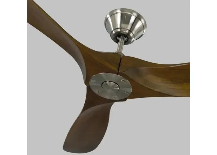 Visual Comfort - Maverick Ceiling Fan - Dark Walnut/Steel - Brown - 3 Blades, Hand-Held Remote Control, Energy Efficient, 6 Speed DC Motor