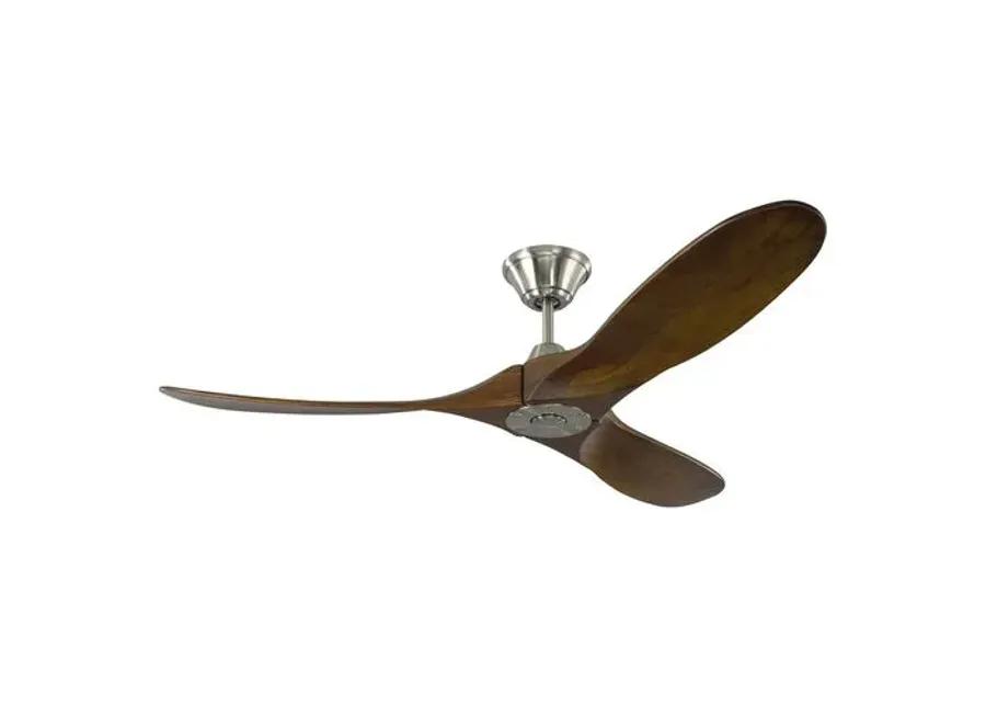 Visual Comfort - Maverick Ceiling Fan - Dark Walnut/Steel - Brown - 3 Blades, Hand-Held Remote Control, Energy Efficient, 6 Speed DC Motor