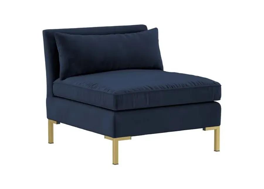 Marceau Velvet L-Shaped Sectional - Handcrafted - Blue