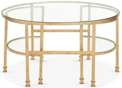 Asst. of 3 Paquet Nesting Coffee Tables - Antiqued Gold