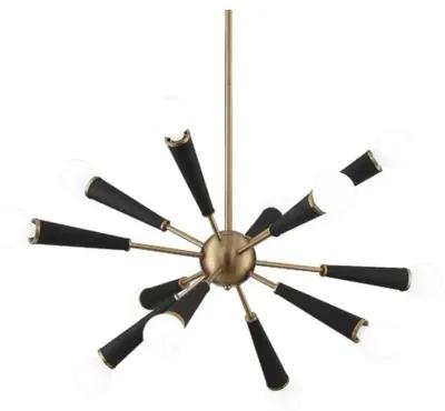 Zodiac 12-Light Chandelier - Aged Brass - Crystorama - Gold