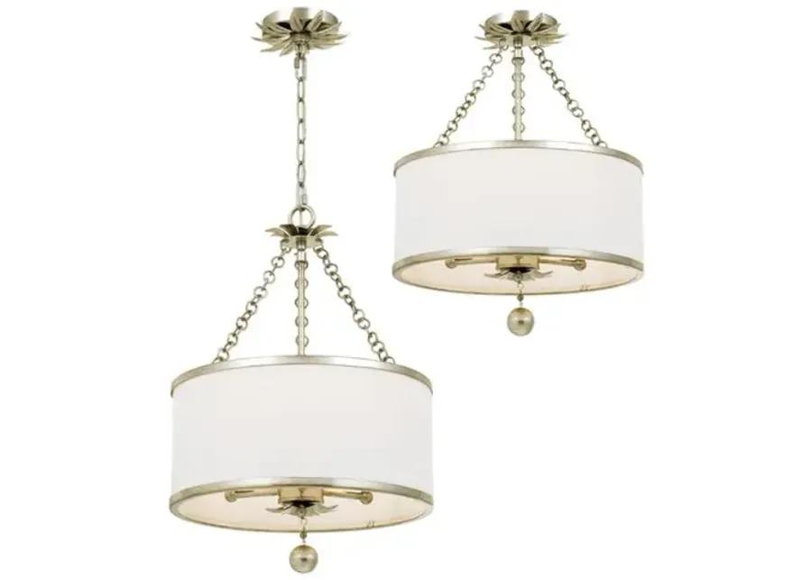 Broche 3-Light Chandelier - Antiqued Silver - Crystorama