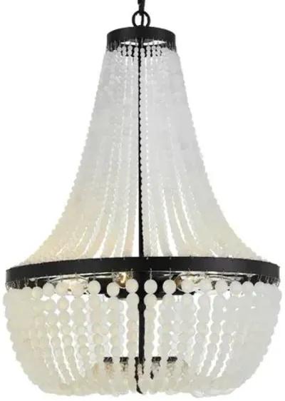 Rylee 6-Light Chandelier - Matte Black - Crystorama - White