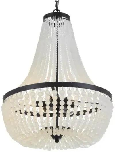 Rylee 6-Light Chandelier - Matte Black - Crystorama - White