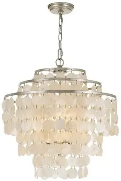 Brielle 4-Light Chandelier - Antiqued Silver - Crystorama - Ivory