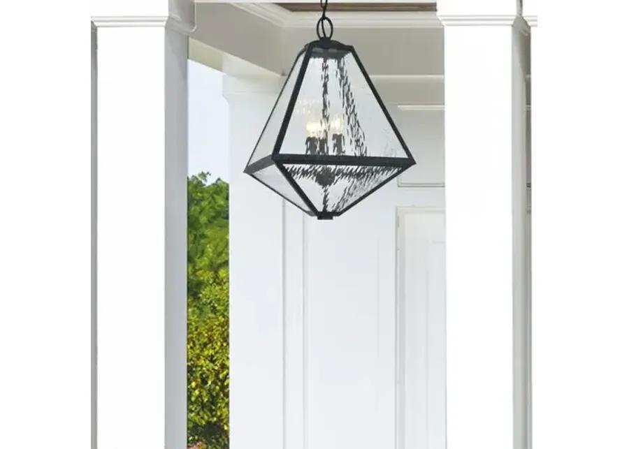 Glacier Outdoor Chandelier - Black Charcoal - Crystorama