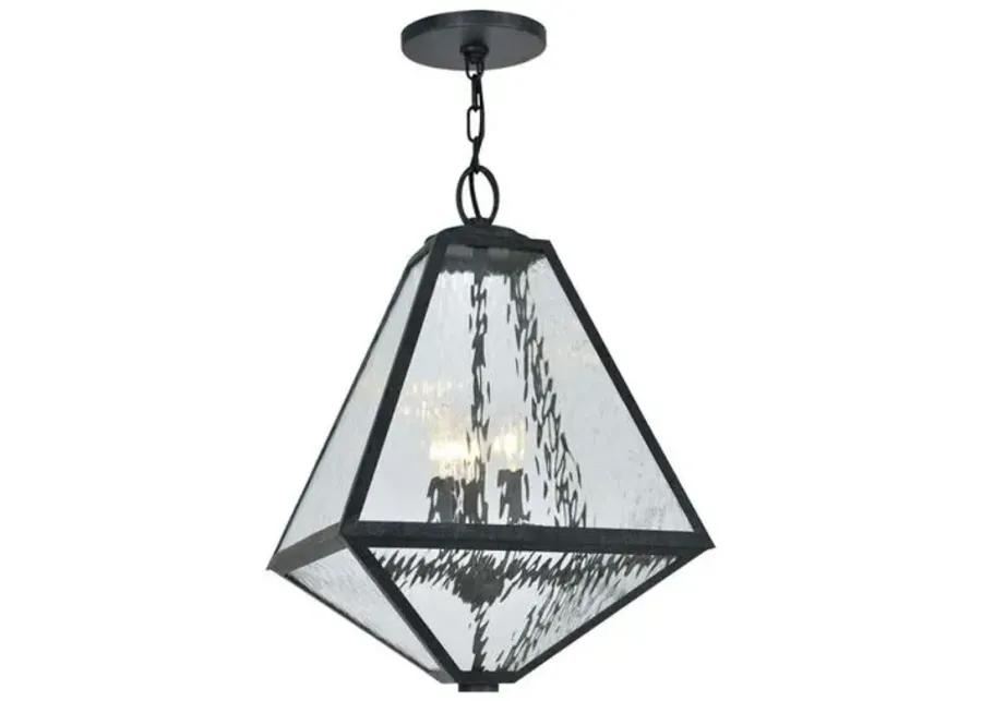 Glacier Outdoor Chandelier - Black Charcoal - Crystorama