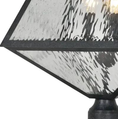 Glacier Large Outdoor 3-Light Post Lamp - Black Charcoal/Clear - Crystorama