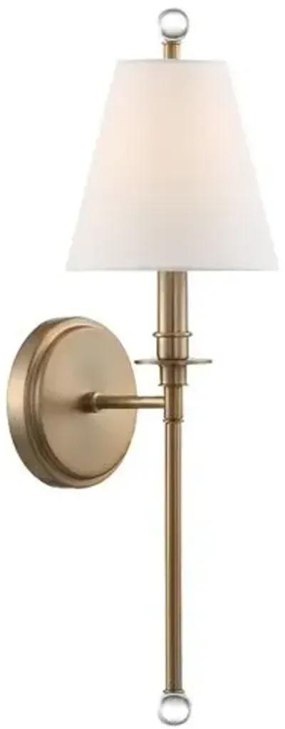 Riverdale Sconce - Aged Brass - Crystorama - Gold