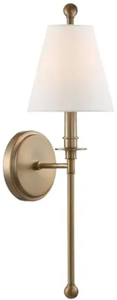 Riverdale Sconce - Aged Brass - Crystorama - Gold